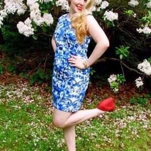 Blue & White Flowers Bodycon Dress Forever 21 L